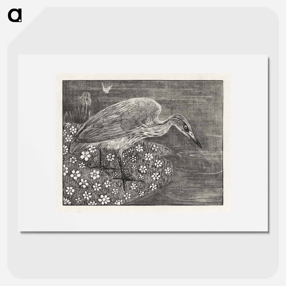 Aankondiging met reiger voor serie 'Dierstudies' - テオ ヴァン ホイテマ Poster.