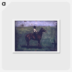 アートポストカード-Negro boy on a bay horse - トーマス エイキンズ Postcard.