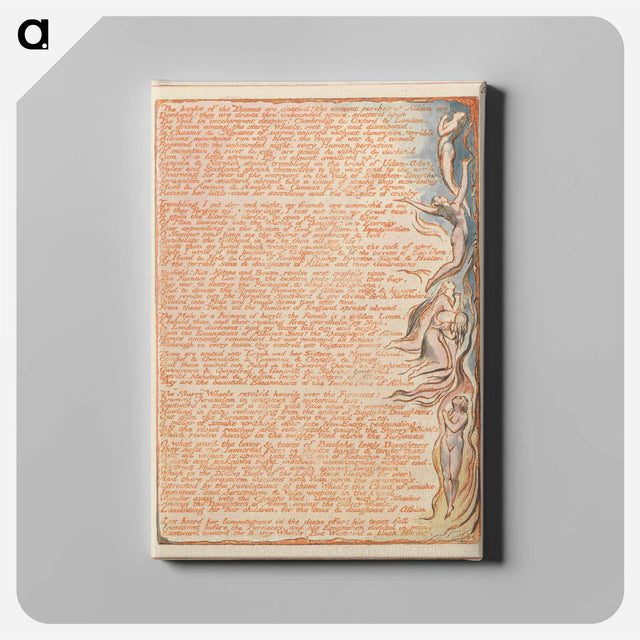 アートパネル-Jerusalem, Plate 5, "The banks of the Thames...." - ウィリアム ブレイク Canvas.