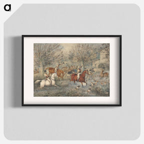 アートポスター-Stag Hunting - The Hind at Bay: In a Mill-Stream Below a Water-Mill, Right.
 - イェール大学アートギャラリー Poster.