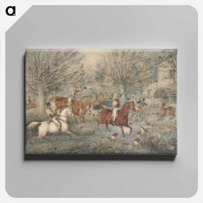 アートパネル-Stag Hunting - The Hind at Bay: In a Mill-Stream Below a Water-Mill, Right.
 - イェール大学アートギャラリー Canvas.
