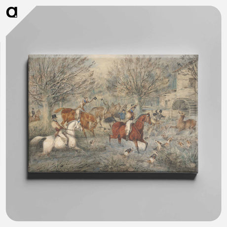 アートパネル-Stag Hunting - The Hind at Bay: In a Mill-Stream Below a Water-Mill, Right.
 - イェール大学アートギャラリー Canvas.