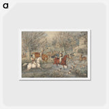 アートポストカード-Stag Hunting - The Hind at Bay: In a Mill-Stream Below a Water-Mill, Right.
 - イェール大学アートギャラリー Postcard.