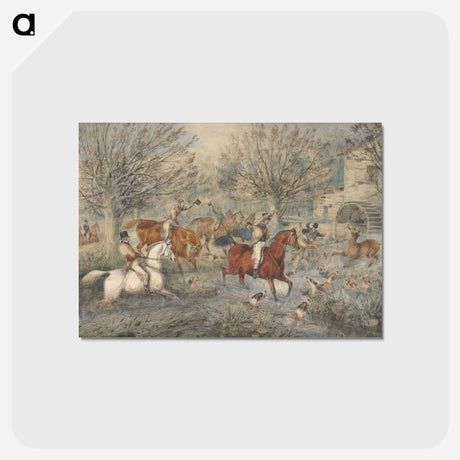 アートポストカード-Stag Hunting - The Hind at Bay: In a Mill-Stream Below a Water-Mill, Right.
 - イェール大学アートギャラリー Postcard.