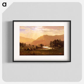 アートポスター-Figures in a Hudson River Landscape - アルバート ビアスタット Poster.