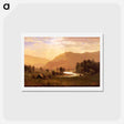 アートポストカード-Figures in a Hudson River Landscape - アルバート ビアスタット Postcard.