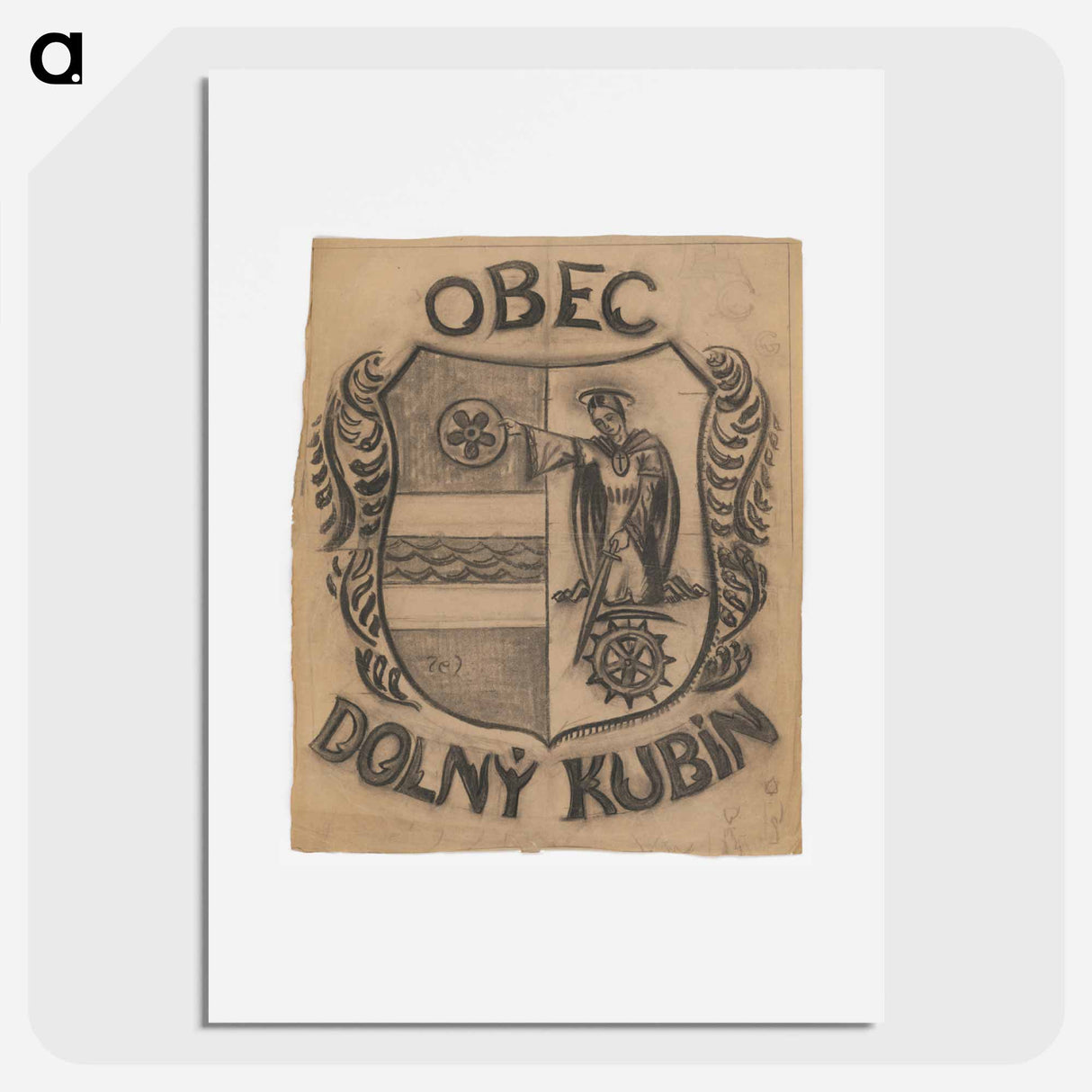 Dolný kubín municipality - coat of arms - アーノルド ピーター ワイズ クビンチャン Poster.