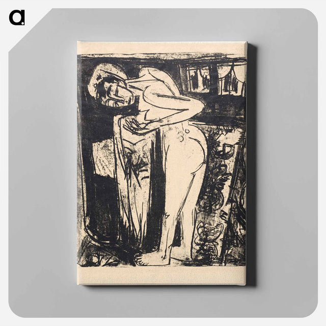 アートパネル-Standing Nude in a Room - エルンスト ルートヴィヒ キルヒナー Canvas.