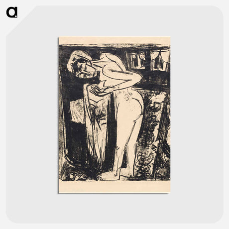 アートポストカード-Standing Nude in a Room - エルンスト ルートヴィヒ キルヒナー Postcard.