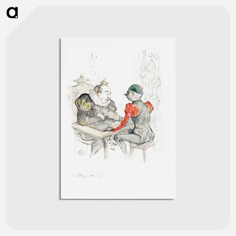 アートポストカード-Le bézigue - アンリ ド トゥールーズ ロートレック Postcard.