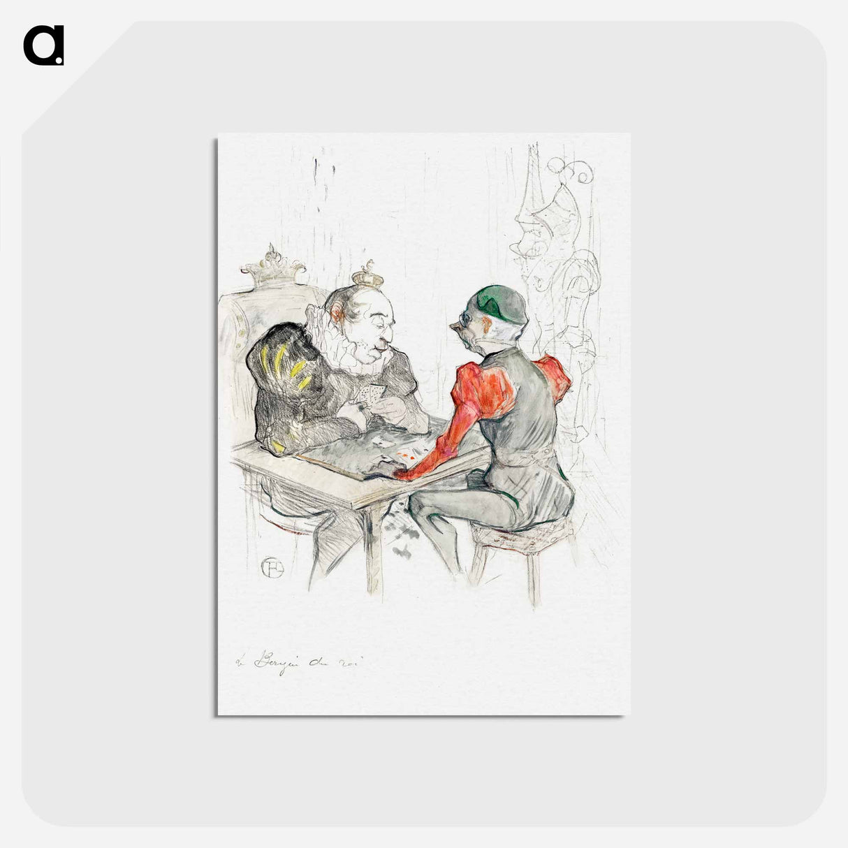 アートポストカード-Le bézigue - アンリ ド トゥールーズ ロートレック Postcard.