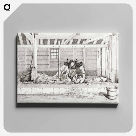アートパネル-Lying cow - ジャン ベルナール Canvas.