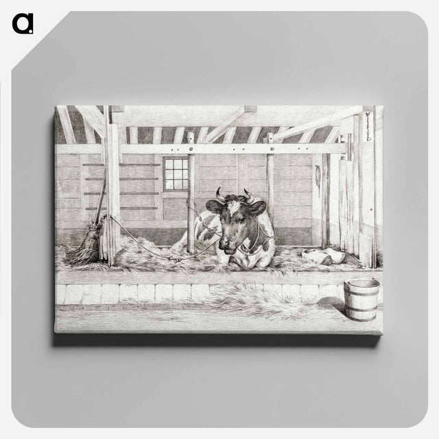 アートパネル-Lying cow - ジャン ベルナール Canvas.