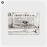 アートポストカード-Lying cow - ジャン ベルナール Postcard.