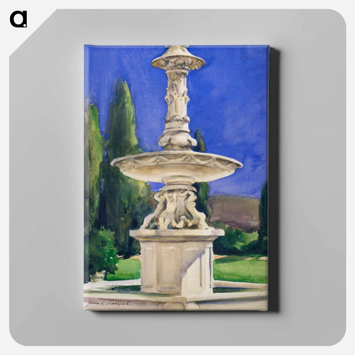Marble Fountain in Italy - John Singer Sargent Canvas.