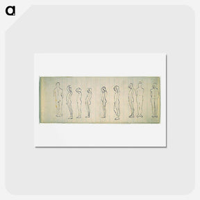 アートポストカード-Nine studies of a figure - トーマス エイキンズ Postcard.