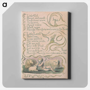 アートパネル-Songs of Innocence and of Experience, Plate 12, "Spring" - ウィリアム ブレイク Canvas.