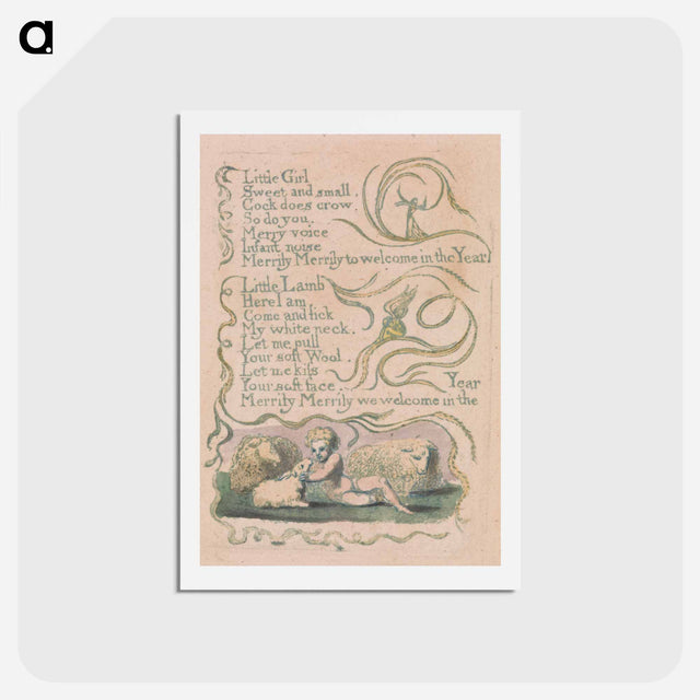 アートポストカード-Songs of Innocence and of Experience, Plate 12, "Spring" - ウィリアム ブレイク Postcard.