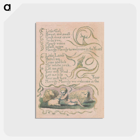 アートポストカード-Songs of Innocence and of Experience, Plate 12, "Spring" - ウィリアム ブレイク Postcard.