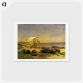 アートポストカード-Fishing Station, Watch Hill - アルバート ビアスタット Postcard.