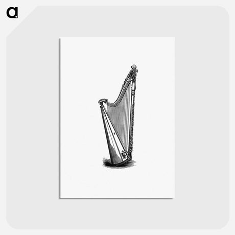 アートポストカード-Harp from The Literary Remains Of The Rev. Thomas Price
 - 大英図書館 Postcard.