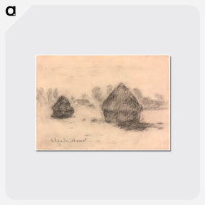 アートポストカード-Stacks of Wheat - クロード モネ Postcard.