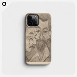 Two Peasant Heads - Ernst Ludwig Kirchner Phone Case.