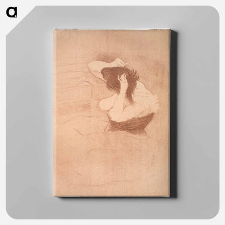 アートパネル-Femme qui se peigne, la Coiffure - アンリ ド トゥールーズ ロートレック Canvas.
