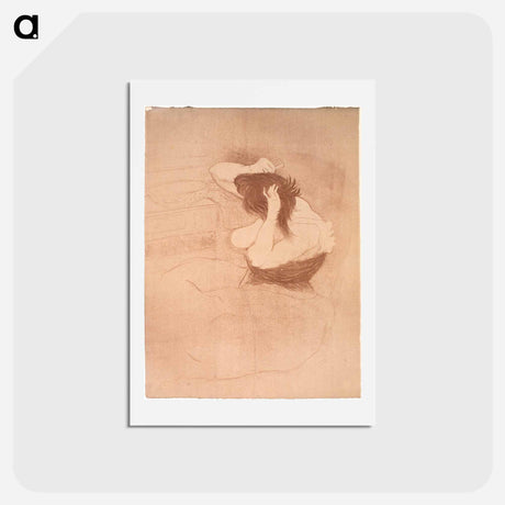 アートポストカード-Femme qui se peigne, la Coiffure - アンリ ド トゥールーズ ロートレック Postcard.