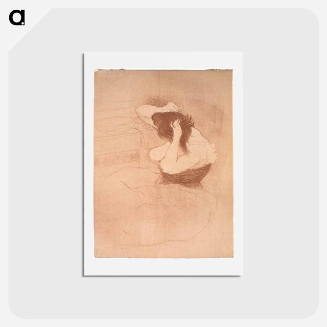 アートポストカード-Femme qui se peigne, la Coiffure - アンリ ド トゥールーズ ロートレック Postcard.