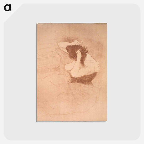 アートポストカード-Femme qui se peigne, la Coiffure - アンリ ド トゥールーズ ロートレック Postcard.