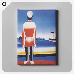 アートパネル-Man in Suprematist Landscape - カジミール マレーヴィチ Canvas.