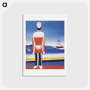 アートポストカード-Man in Suprematist Landscape - カジミール マレーヴィチ Postcard.