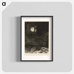 アートポスター-Precarious Glimmering, a Head Suspended from Infinity - オディロン ルドン Poster.