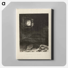 アートパネル-Precarious Glimmering, a Head Suspended from Infinity - オディロン ルドン Canvas.