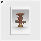 アートポストカード-Vase in the Form of a Tropical Plant with Bird and Deity - ポール ゴーギャン Postcard.