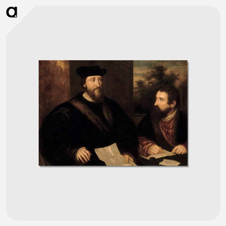 アートポストカード-French Cardinal Georges d`Armagnac and his secretary G. Philandrier - ティツィアーノ ヴェチェッリオ Postcard.