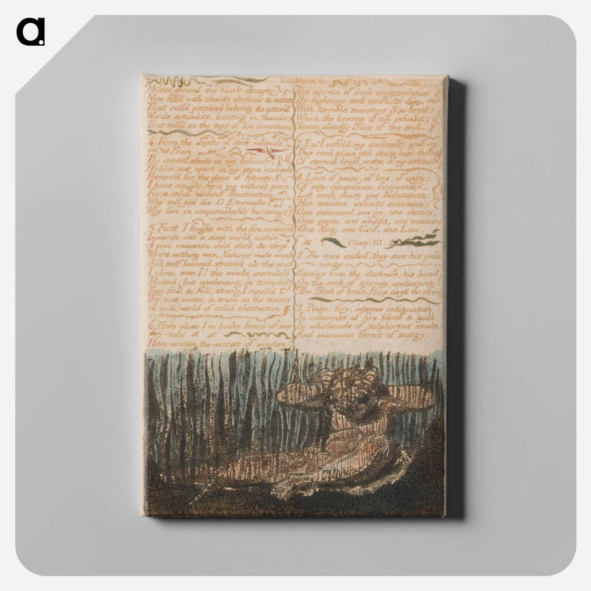 アートパネル-The First Book of Urizen, Plate 6, "Muster around the Bleak Desarts...." - ウィリアム ブレイク Canvas.