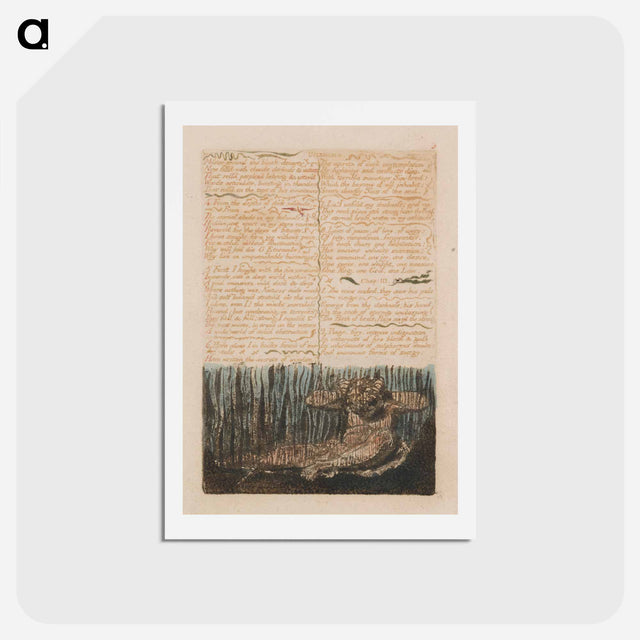 アートポストカード-The First Book of Urizen, Plate 6, "Muster around the Bleak Desarts...." - ウィリアム ブレイク Postcard.