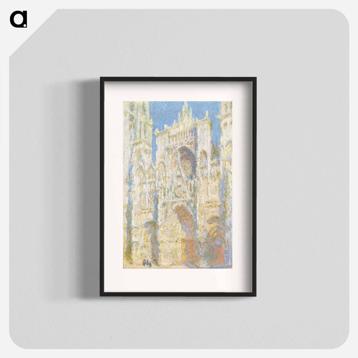 Rouen Cathedral, West Façade, Sunlight - クロード モネ Poster.