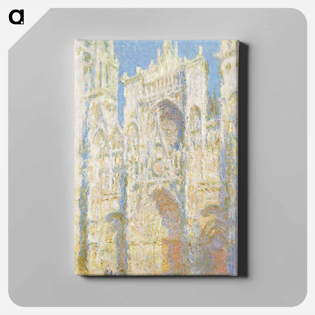 Rouen Cathedral, West Façade, Sunlight - クロード モネ Canvas.