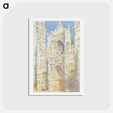 Rouen Cathedral, West Façade, Sunlight - クロード モネ Postcard.