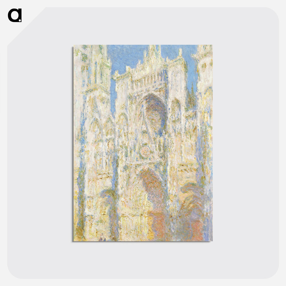 Rouen Cathedral, West Façade, Sunlight - クロード モネ Postcard.