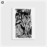 アートポストカード-Bathers in Rocks - エルンスト ルートヴィヒ キルヒナー Postcard.