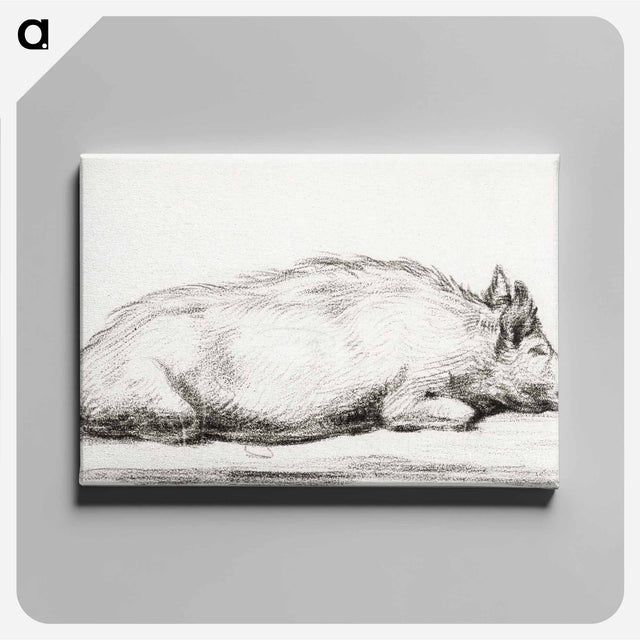 アートパネル-Lying pig - ジャン ベルナール Canvas.
