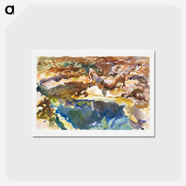 アートポストカード-Man and Pool - ジョン シンガー サージェント Postcard.