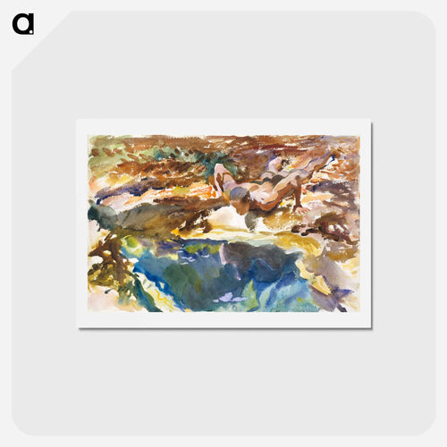 Man and Pool - ジョン シンガー サージェント Postcard.