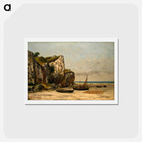 アートポストカード-Beach in Normandy - ギュスターヴ クールベ Postcard.