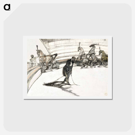 アートポストカード-At the Circus: Free Horses - アンリ ド トゥールーズ ロートレック Postcard.