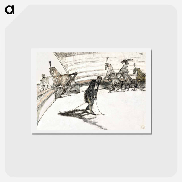 アートポストカード-At the Circus: Free Horses - アンリ ド トゥールーズ ロートレック Postcard.